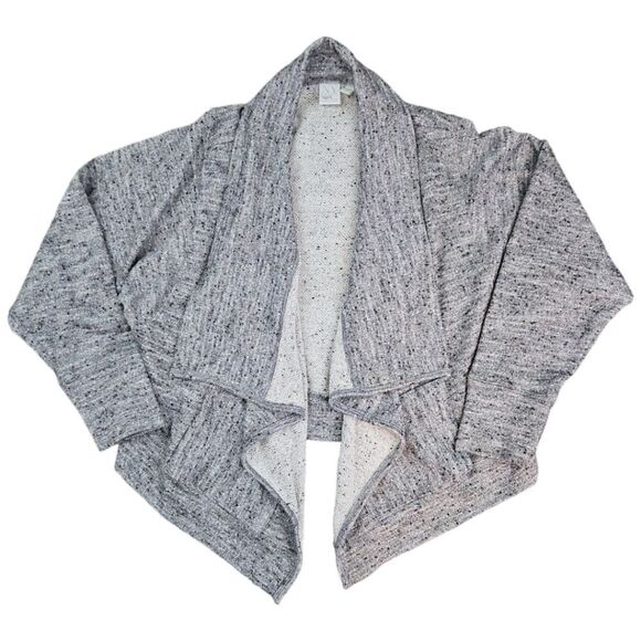 NY & Co Heather Gray French Terry Cocoon Open Cardigan Size L - Picture 1 of 6